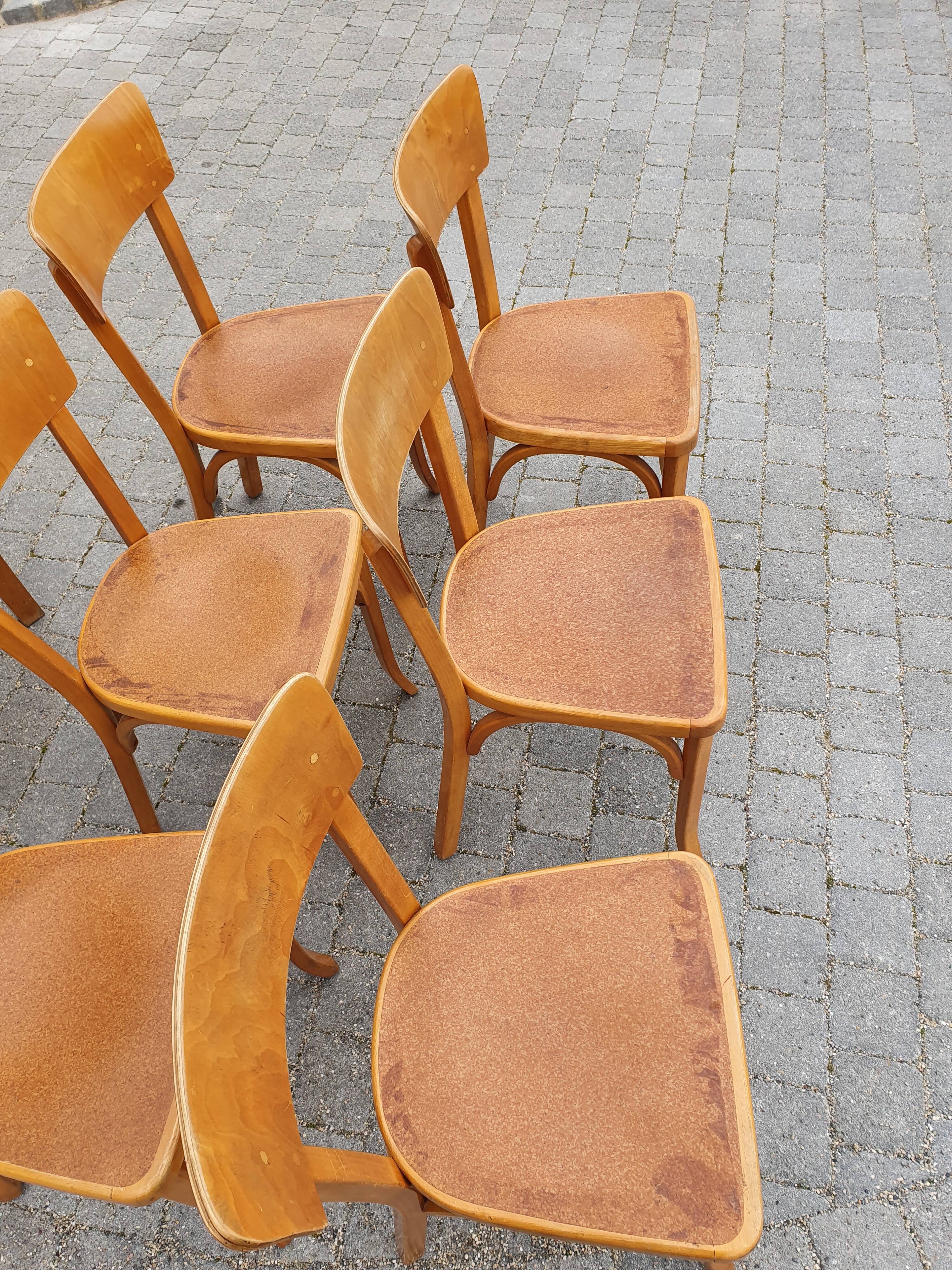 Serie 6 chairs baumann bistro kitchen vintage bar