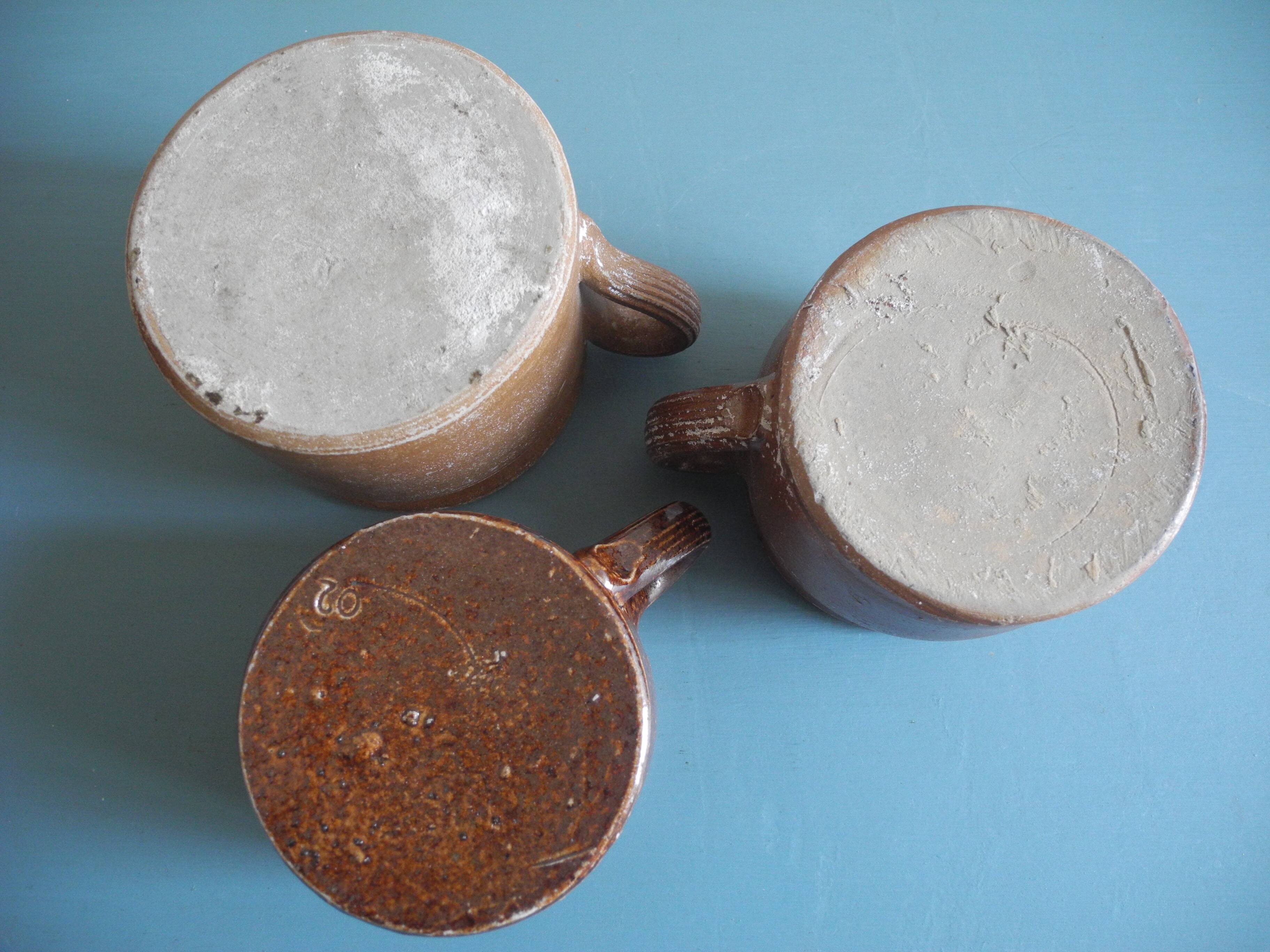 Lot anciens pots grès déco rustique old french stoneware pots