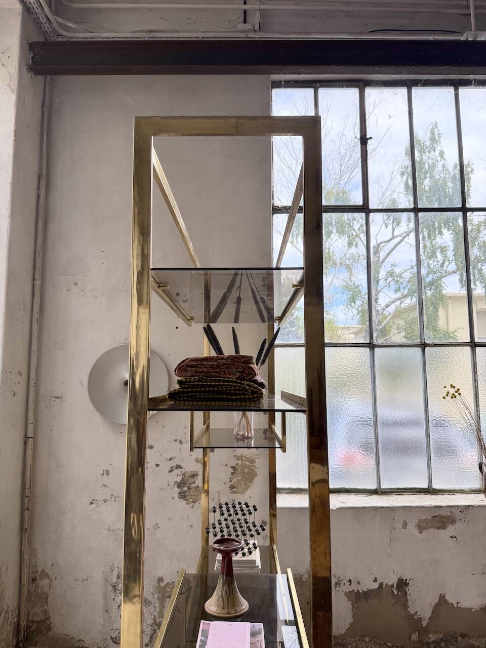 Brass shelf 1970 Belgo Chrom regency