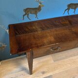 Large oak side table with 3 drawers