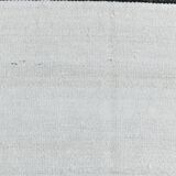 %100 Wool Beige & Black Striped Vintage Kilim Rug, 309x366 Cm