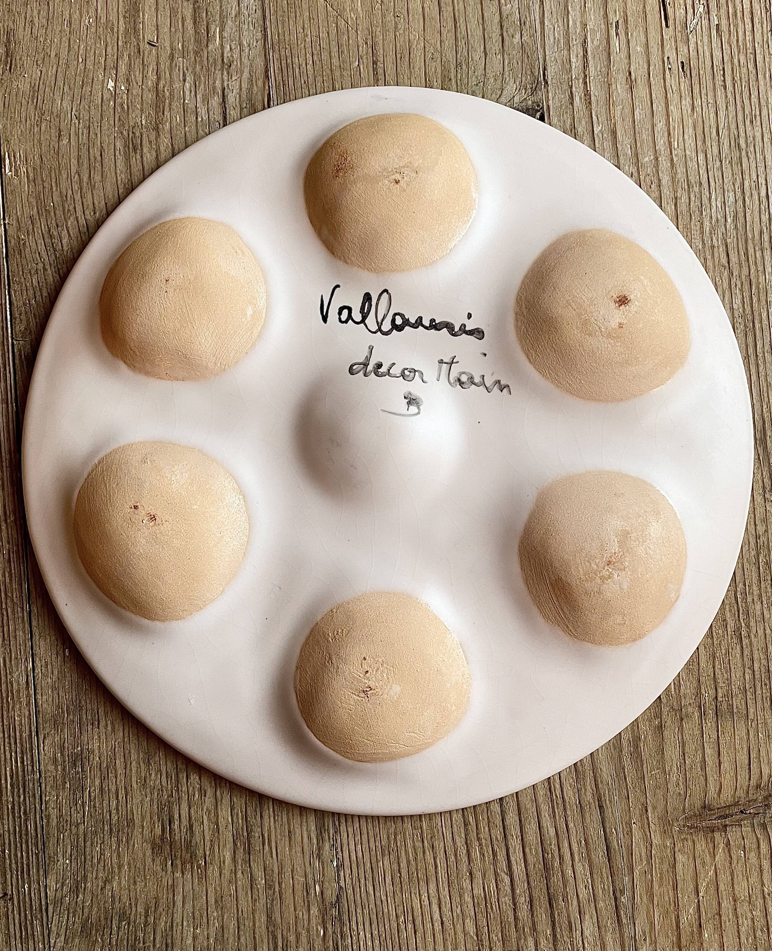 Set of 4 oyster plates Vallauris