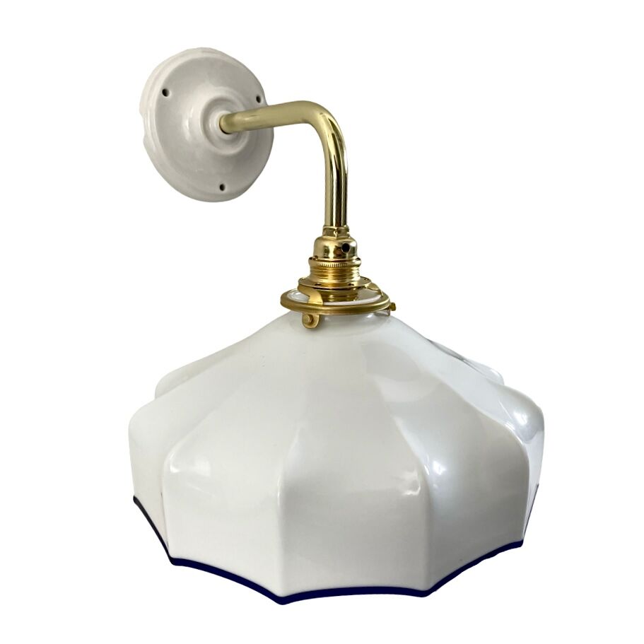 Vintage white opaline wall lamp