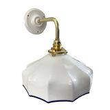 Vintage white opaline wall lamp