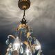 Antique Italian chandelier with cage and blue tassels