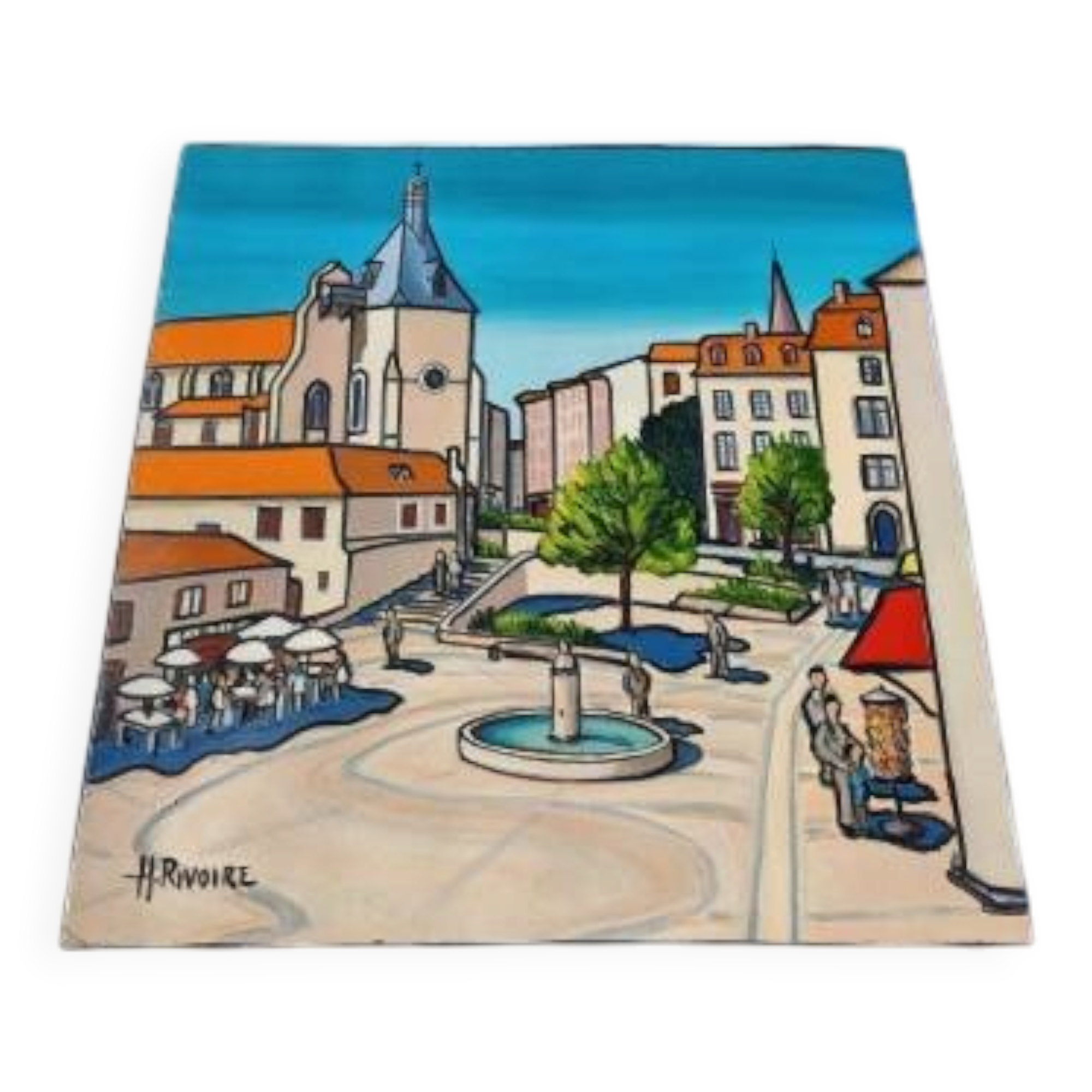 Oil on canvas by H. Rivoire "Bergerac"