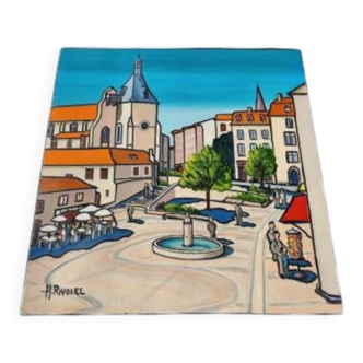 Huile sur toile d'H.Rivoire "Bergerac"