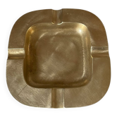 Vintage square brass ashtray
