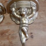 Pair of golden plaster wall selettes