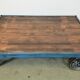 Large blue industrial coffee table cart, 1960s