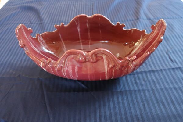 Céramique Jardinière Clément MASSIER Golfe Juan couleur bordeaux