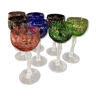 Saint Louis Baccarat colored crystal wine glasses