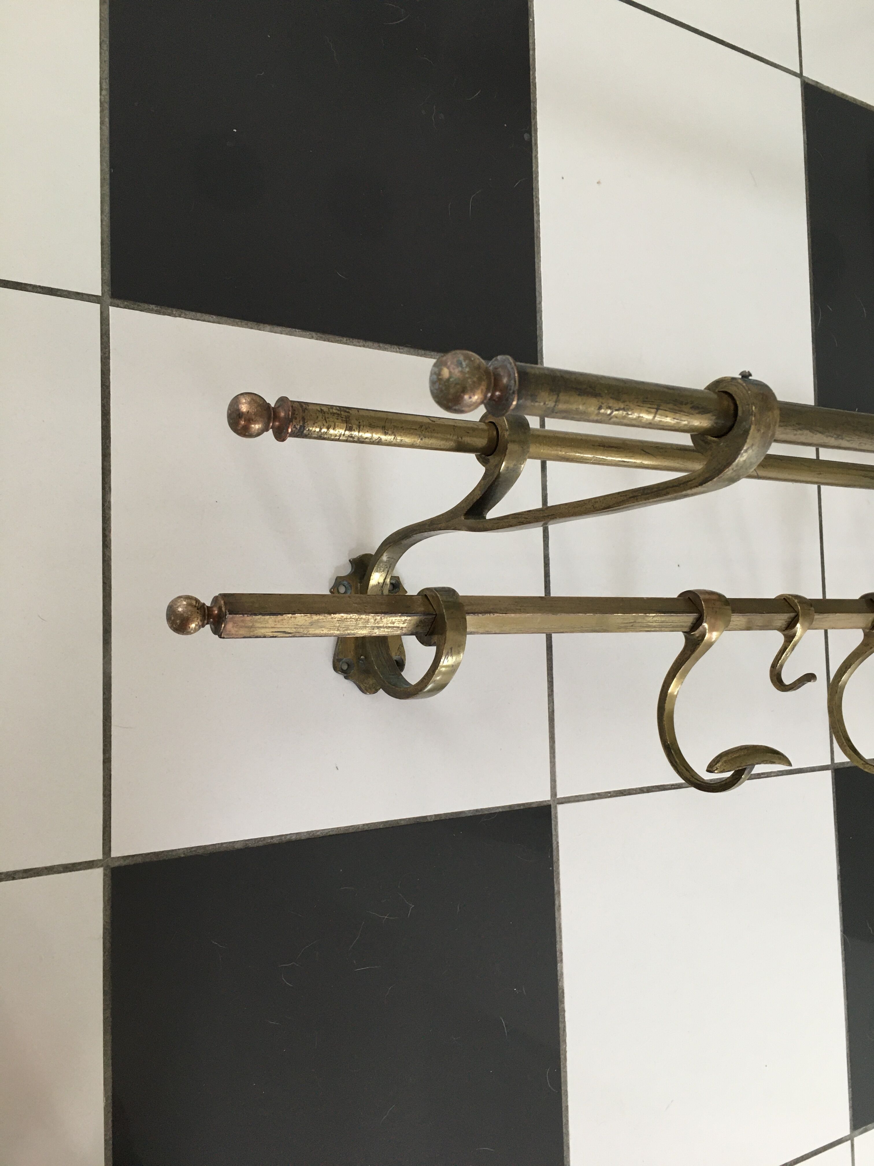 Brass coat rack