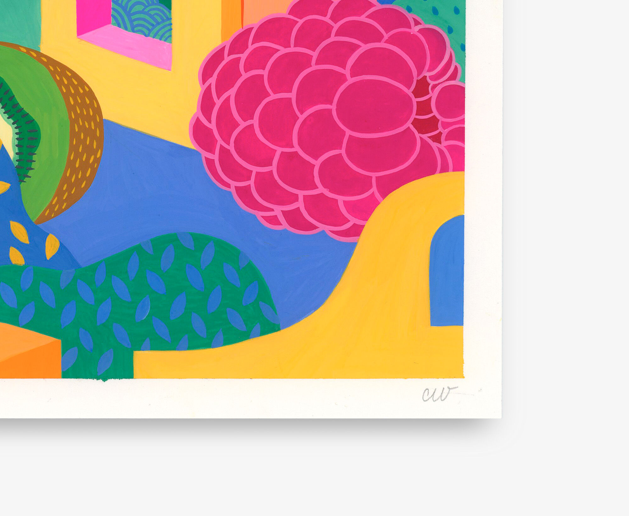 Original painting, raspberry house