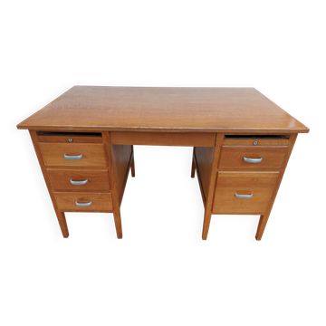 bureau en bois massif, années 70