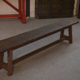 Brutalist pine bench 1960s