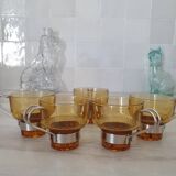 Amber glass italian espresso cups