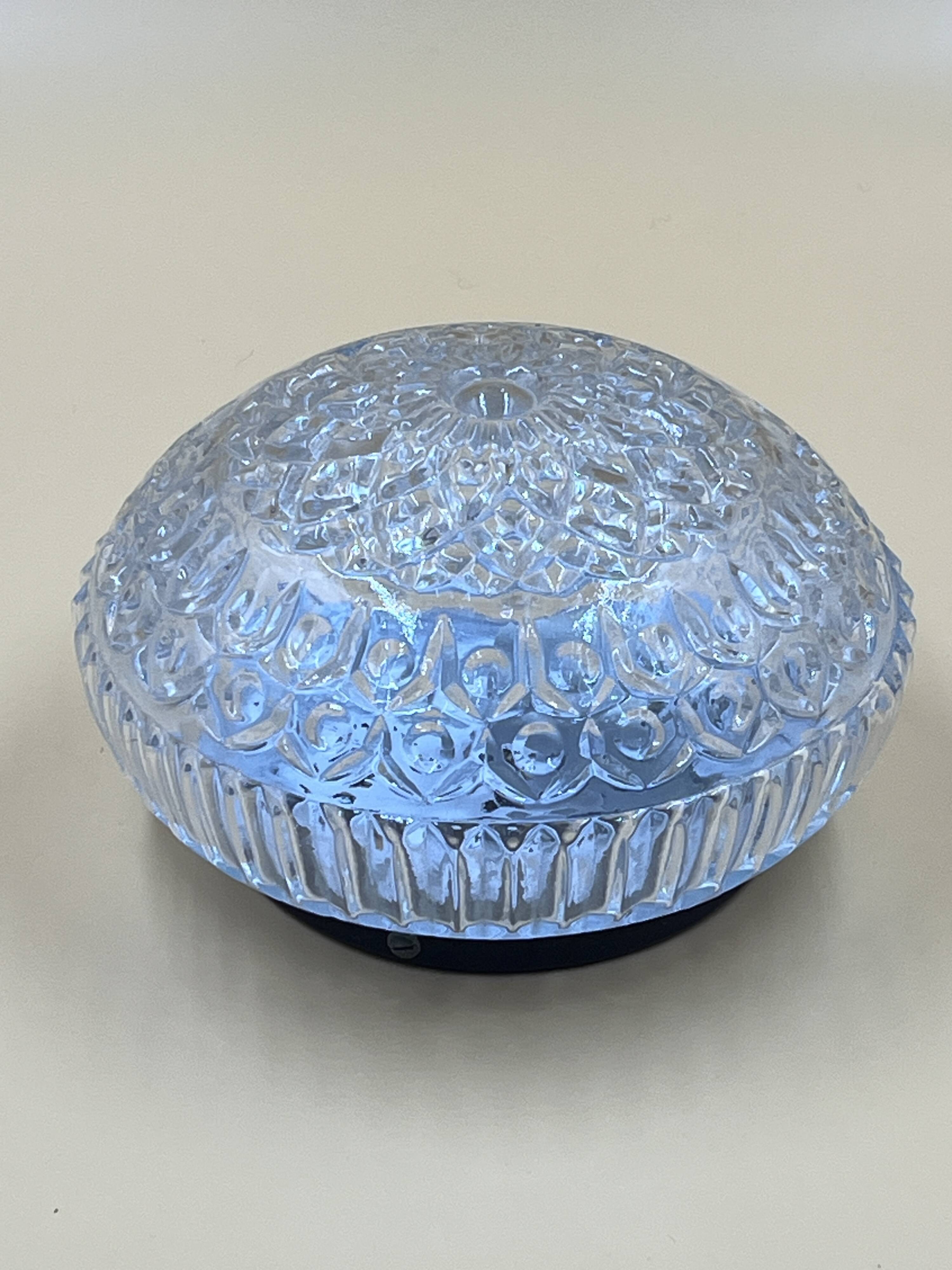 Vintage relief-moulded glass ceiling light