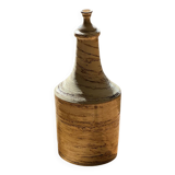 Large handcrafted bottle in glazed and marbled ceramic stoneware