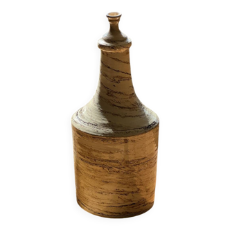 Grande Bouteille artisanale en grès céramique émaillé et mabré