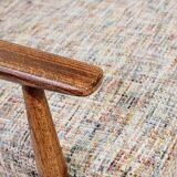 Vintage armchair mid-century modern design knitted fabric