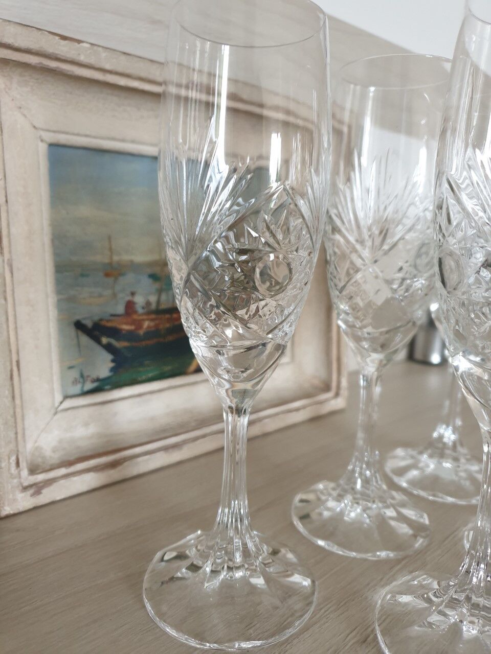 Klein crystal champagne flutes