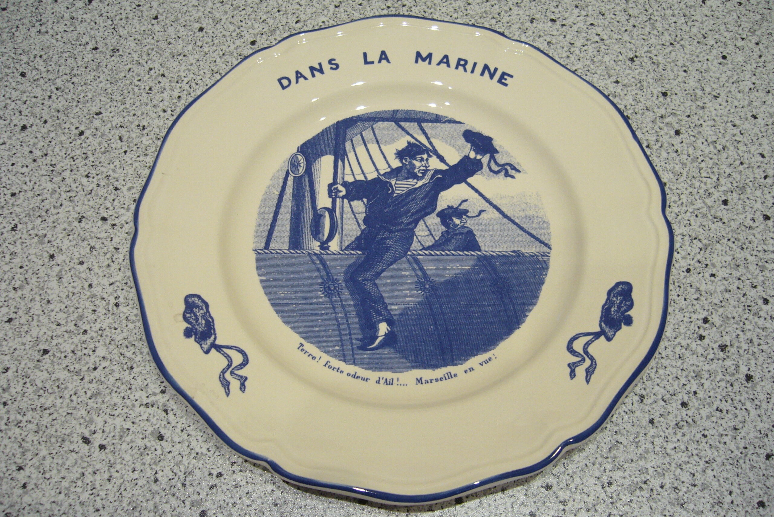 6 dessert plates Lunéville marine theme
