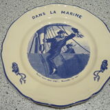 6 assiettes à dessert Lunéville thème marin