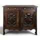 Buffet bas Louis XIII en chêne à pointes de diamant deux portes