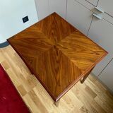 Small living room side table in solid cherry and veneer, Louis XVI style