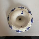 Plate service or compotier, Minton earthenware, cobalt blue