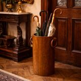 Vintage brutalist umbrella stand or walnut from the 50s/60s.