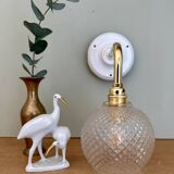 Vintage glass globe angled wall light