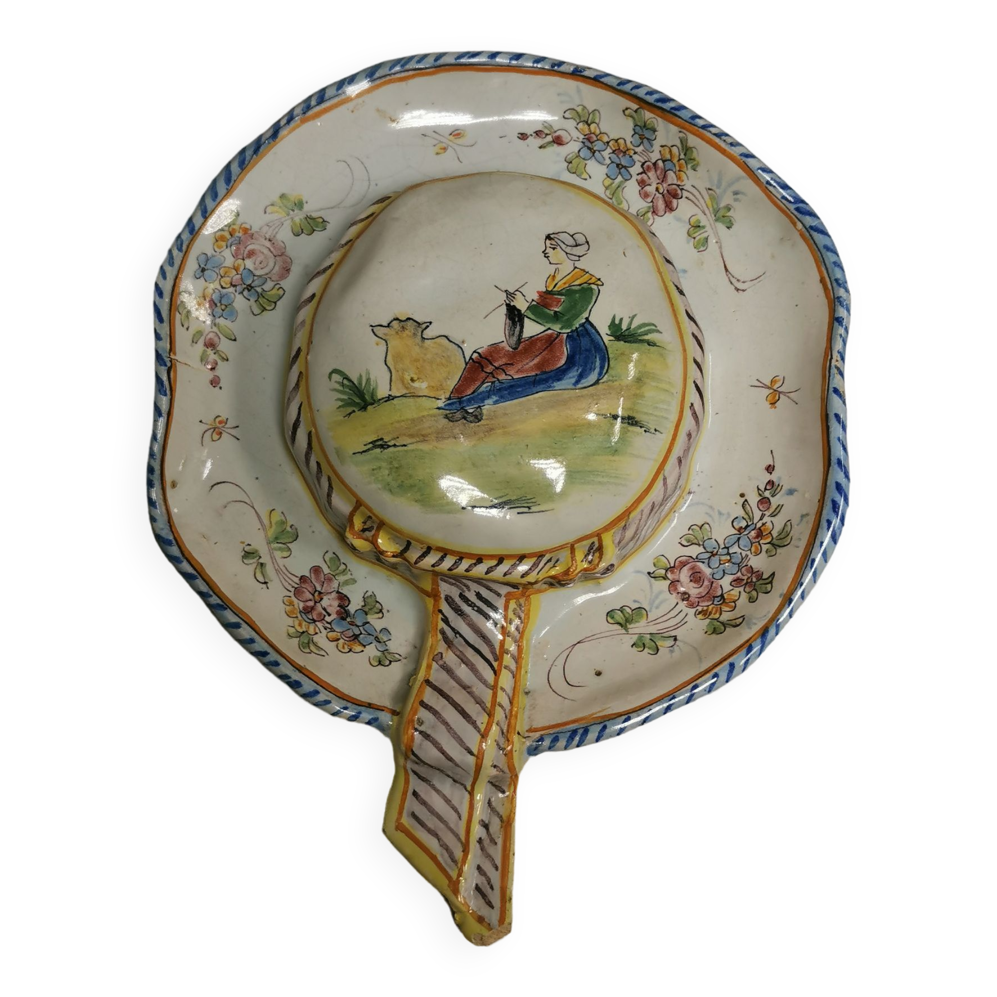 Bouquetière d'applique faïence malicorne pbx pouplard béatrix hat bigoudène