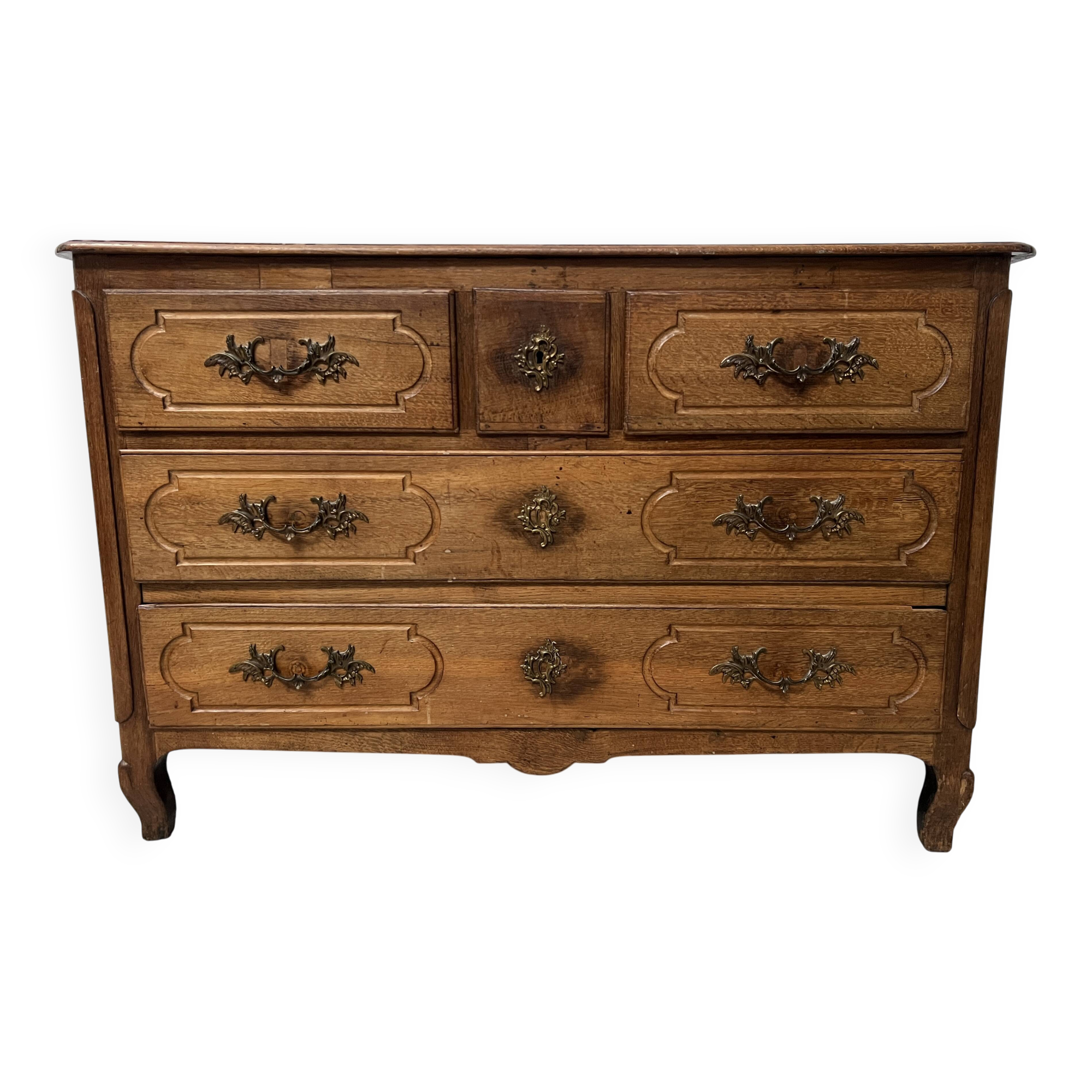 Commode Louis XV en chêne massif du XVIII siècle