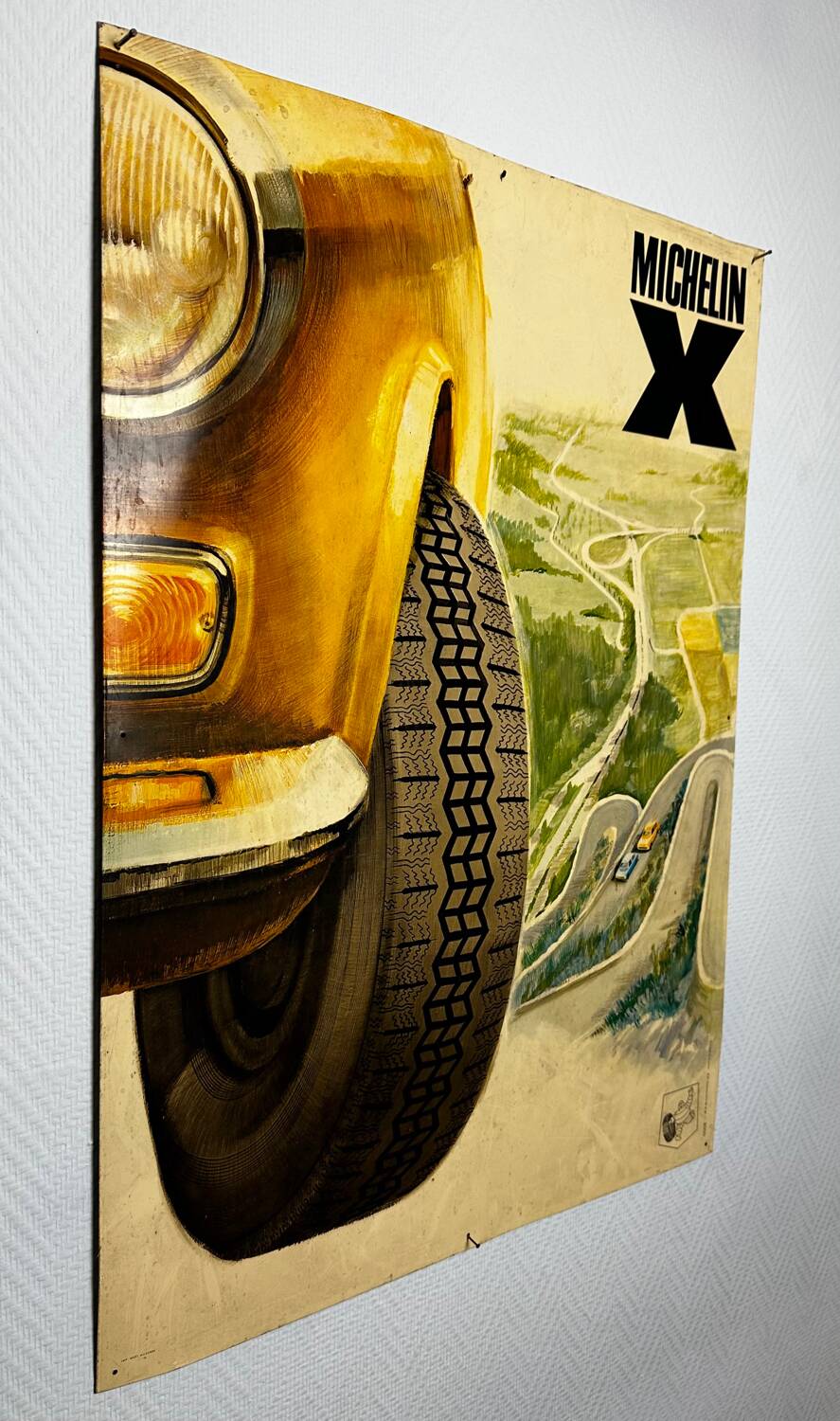 XXL metal plate - Michelin X - Fiat 124 - 1970 - Car