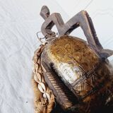 African mask from Mali from the N'Tomo tribe of Marka covered in chiseled brass