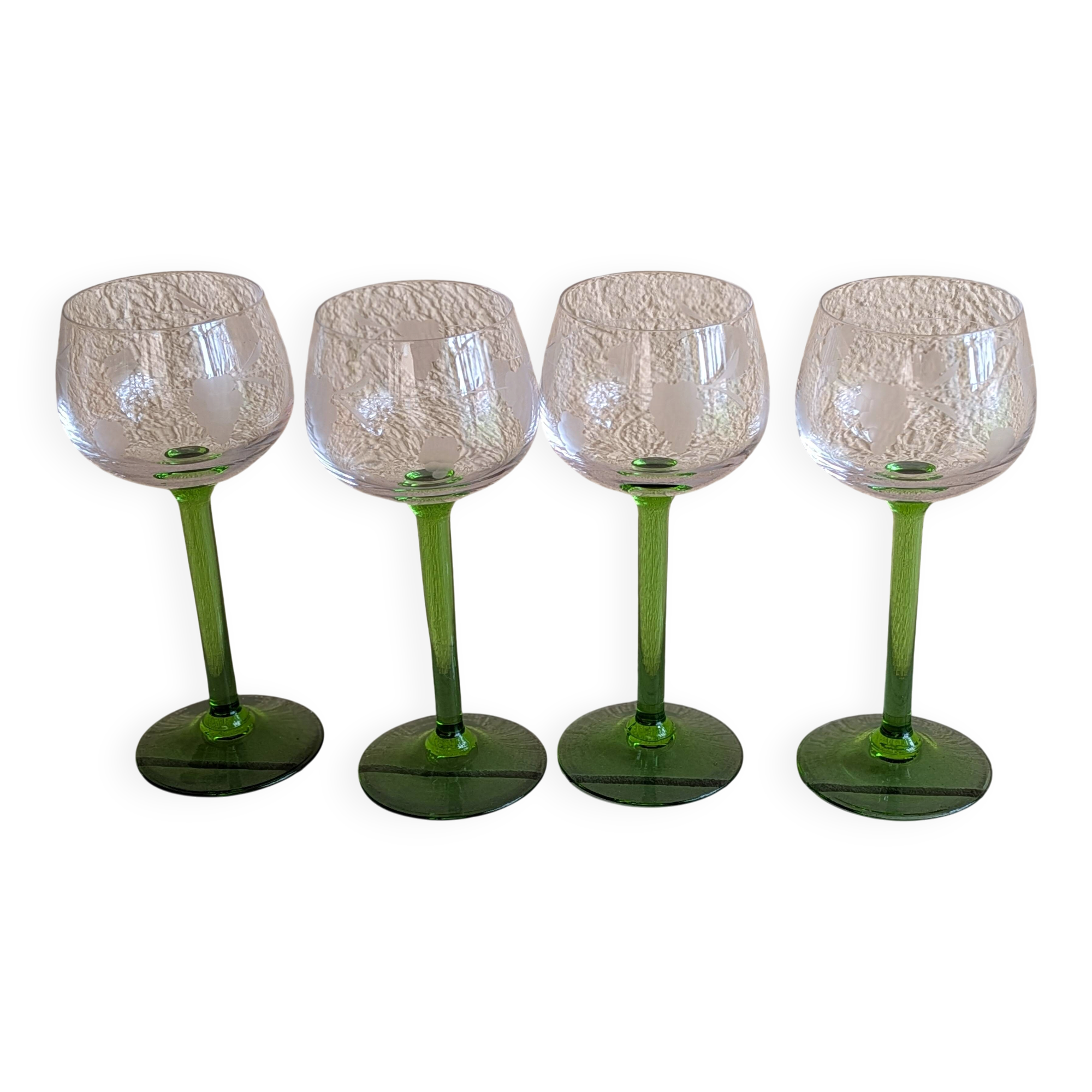 Silkscreened wine glasses from Alsace