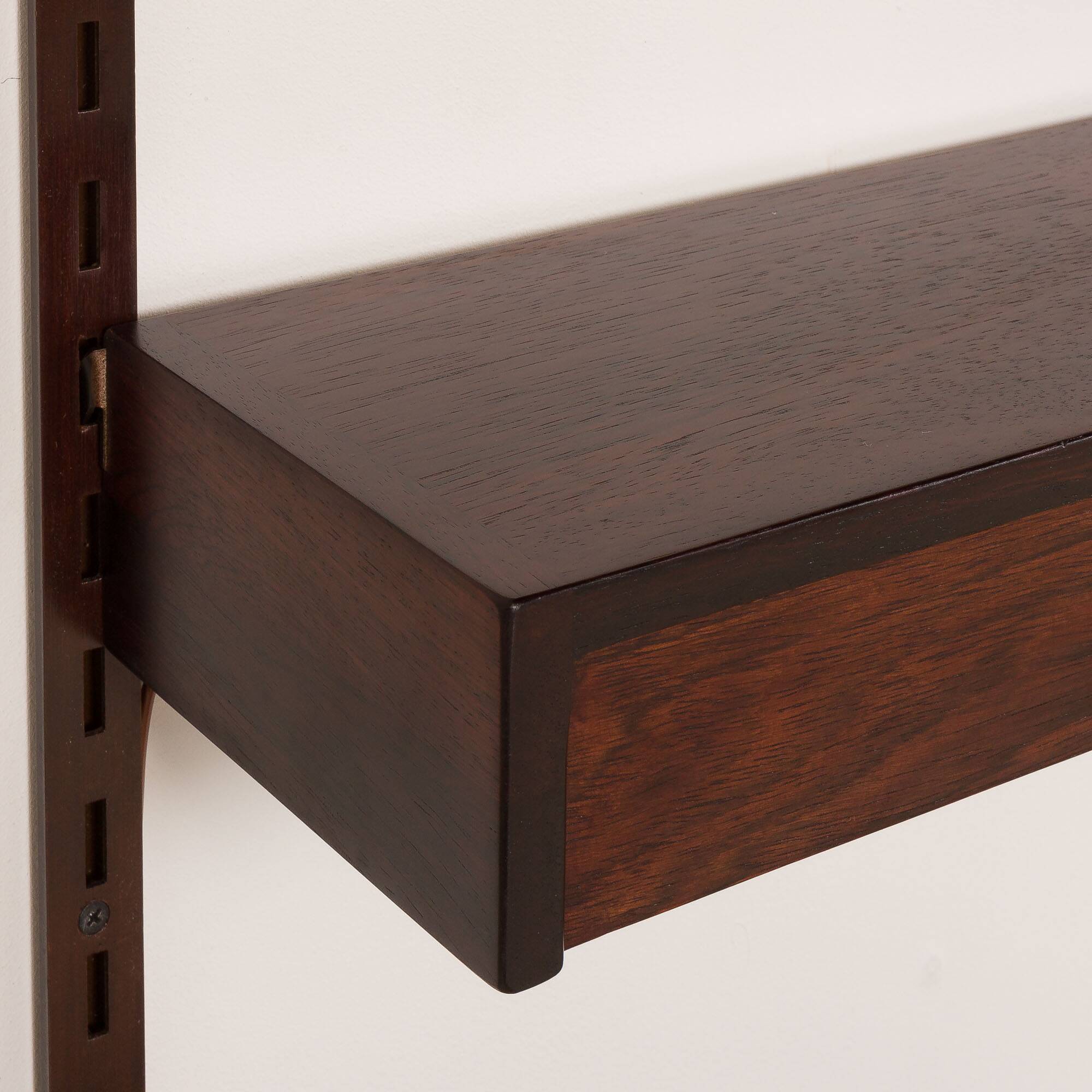 Kai Kristiansen rosewood wall unit with 2 lamps for FM Mobler, Denmark 1960s