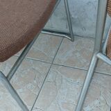 Set of 6 vintage low chairs in chrome metal