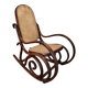Antique curved wooden rocking chair with caning in Thonet style - Child size