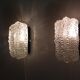 Pair of vintage Scandinavian wall lamps in bubbled glass 1960