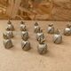 Set of 12 vintage gold metal pineapple shaped table place markers