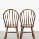 Set of 2 Vintage Wooden Spindle Windsor Chairs from the 1970s