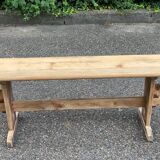 Renovated vintage farmhouse bench in raw solid wood