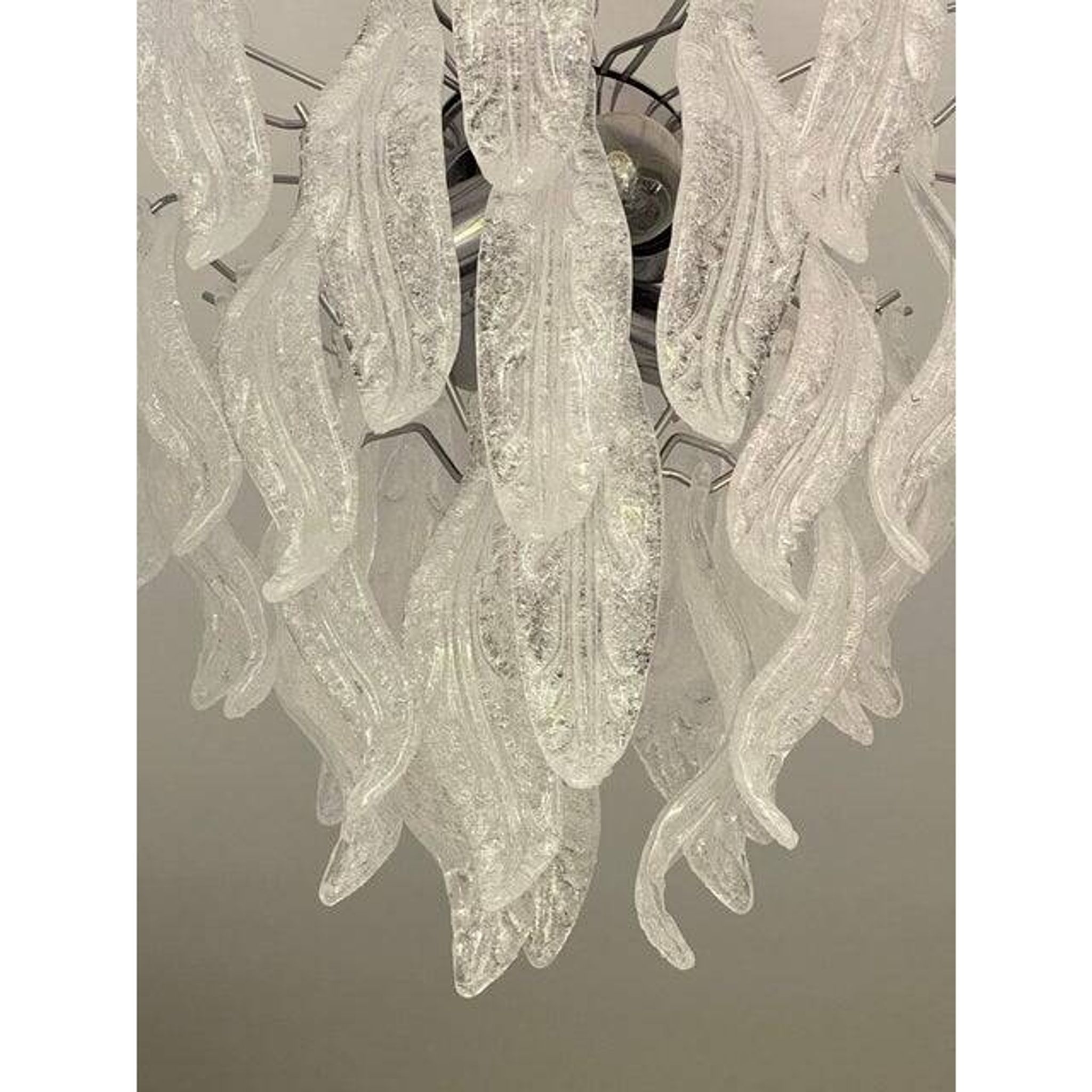 Contemporary leaflets murano glass chandelier in vintage style