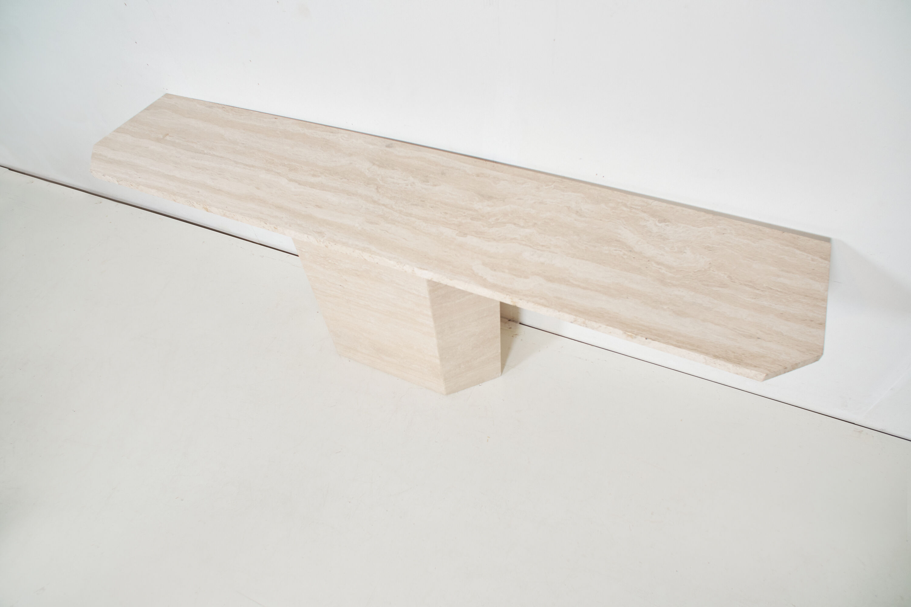 Italian travertine console 1970
