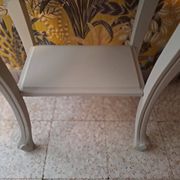 Console in gray painted wood with a lower tray