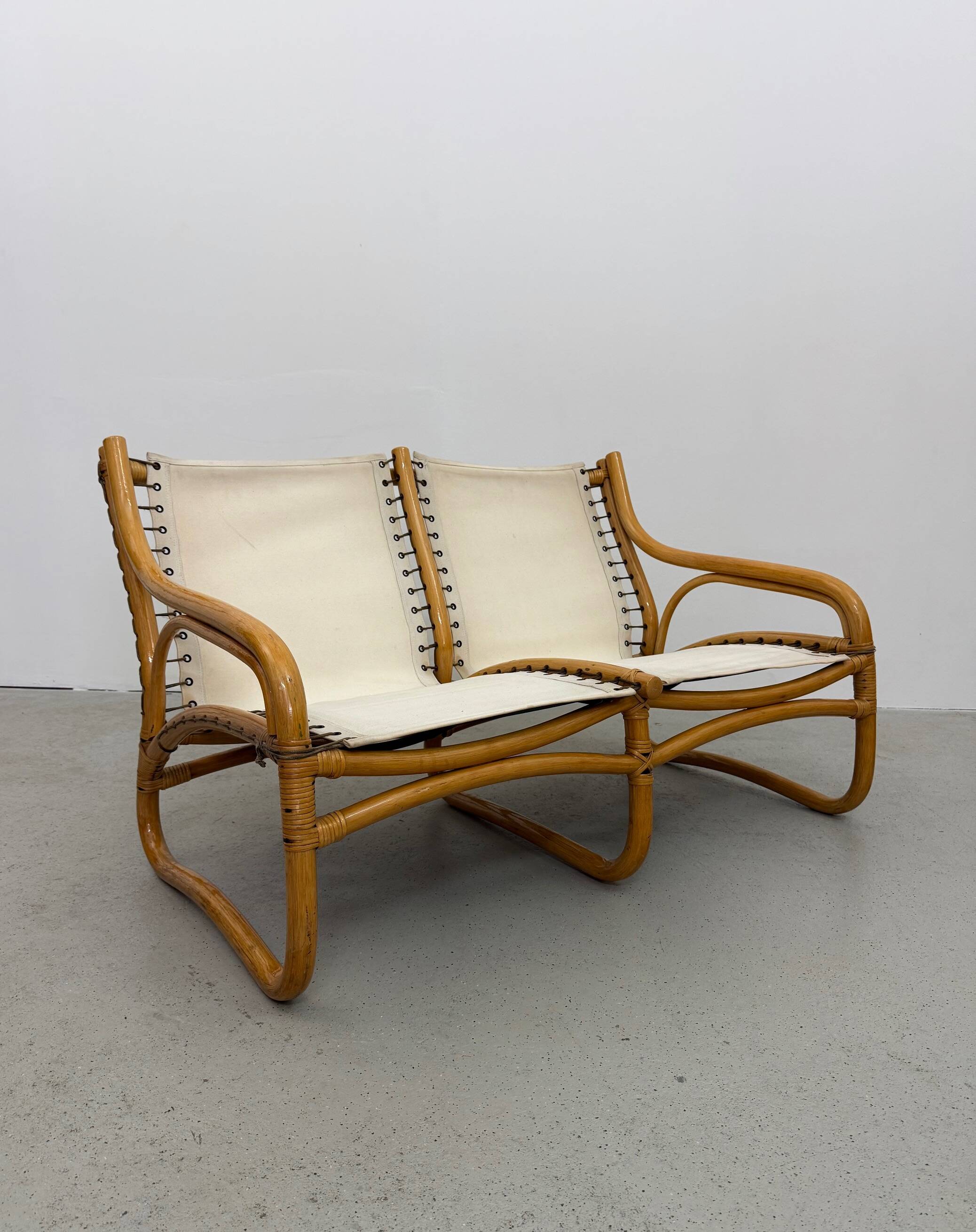 Vintage 1970s Scandinavian Bamboo Sofa