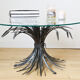 Table basse Coco Chanel gerbes de blé années 70